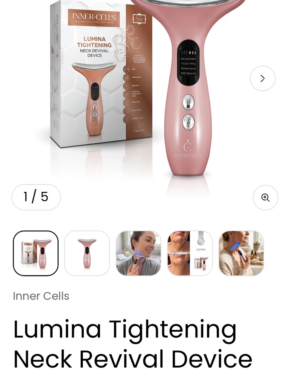 Lumina Tightening Neck Revival Device - Rose Gold